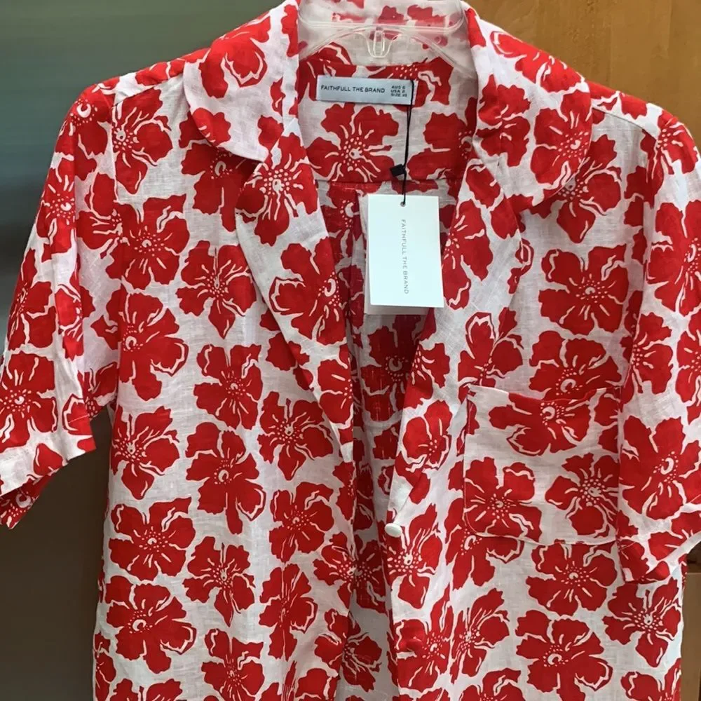 Faithfull Charlita Linen Shirt Dress - La Presa Floral Print - Picture 4 of 9